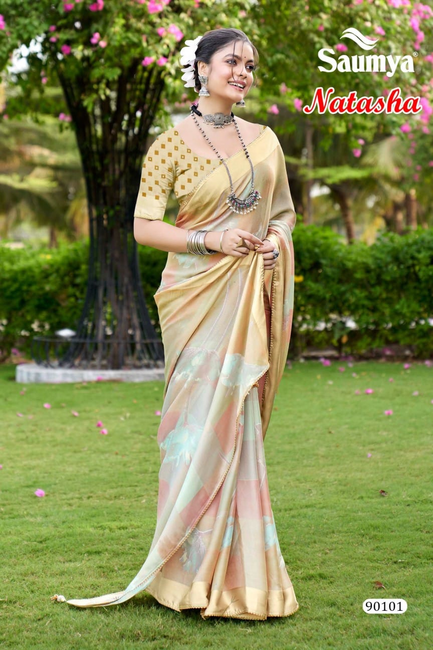 Natasha Vol 2 By Saumya Satin Designer Sarees Wholesale Price In Surat